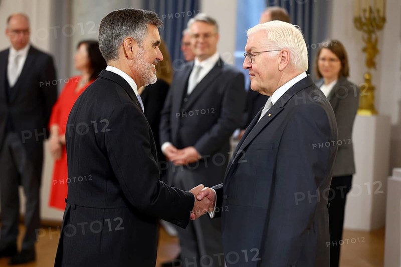 Fernando Brun Argentina is received by Frank-Walter Steinmeier (President of the Federal Republic of Germany) in front of the Federal President's New Year's Reception at Bellevue Palace, Berlin 14 January 2025
