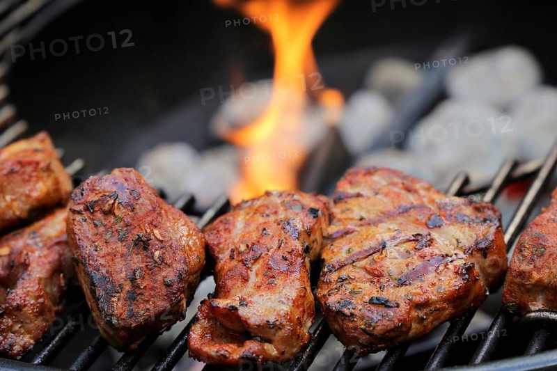 Grilled marinated pork fillet