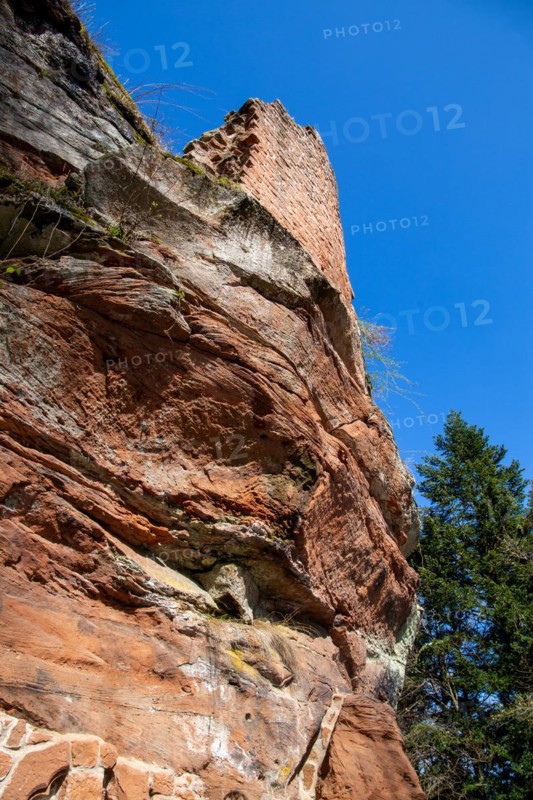 Breitenstein castle ruins in the Elmstein valley (Palatinate Forest, Germany)