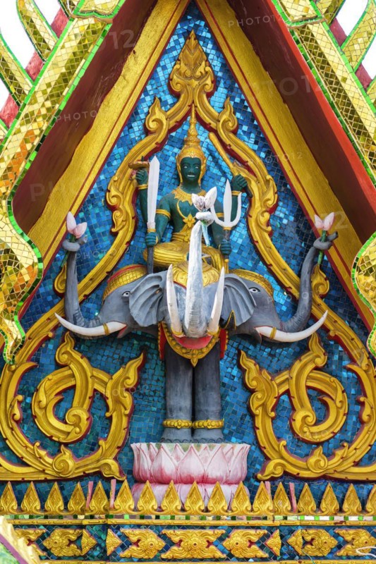 Sculptures at Wat Phra Yai, Buddhist Temple, Big Buddha Temple, religion, Buddhism, figure, statue, sculpture, worship, God, sacred, world religion, spiritual, Buddha, Asian, deity, elephant, human figure, monument, sage, wisdom, image, religious, travel, tourism, art, history, cultural history, cult, icon, architecture, gold, golden, gilded, culture, peaceful, faith, monument, public, Koh Samui, Thailand, Asia