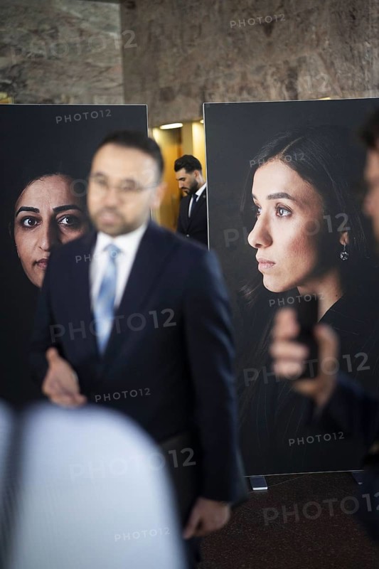 Exhibition at the Federal Foreign Office in Berlin: Jihan Alomar survived the genocide of the Yazidi woman 10 years ago and gives a tour of the exhibition The woman who defeated IS recorded here in Berlin, 22 August 2024