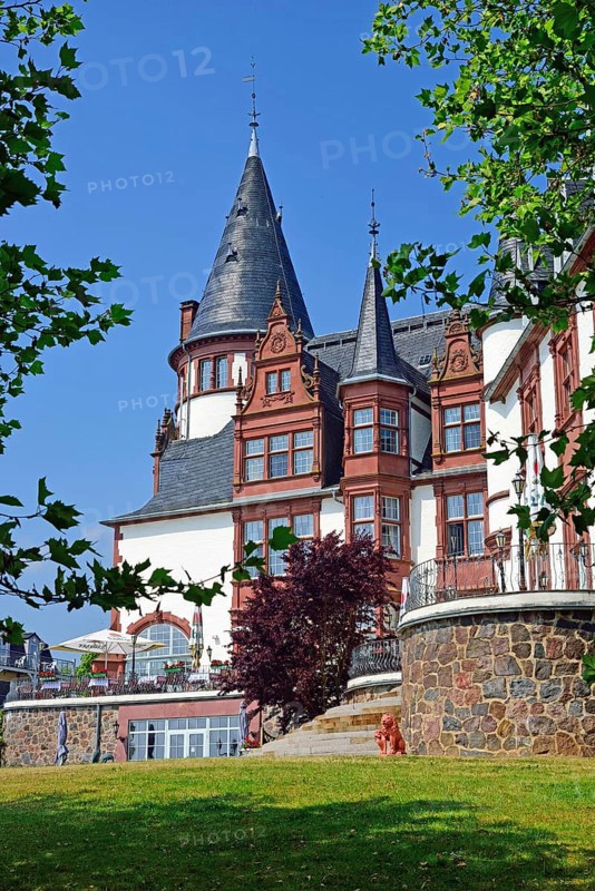 Europe, Germany, Mecklenburg-Western Pomerania, Klink Castle on the Müritz near Waren, castle hotel, built in 1898, Waren, Mecklenburg-Western Pomerania, Germany, Europe