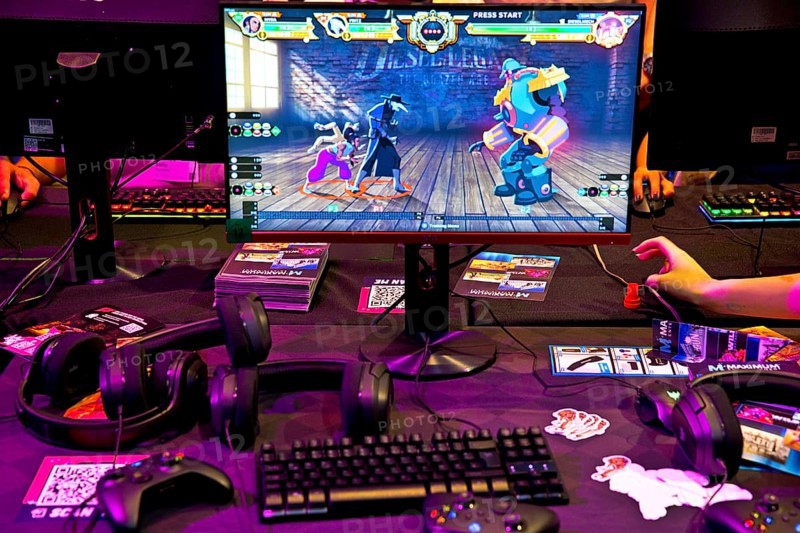 Screen with computer game, Gamescom trade fair, the world's largest trade fair for computer games and consumer electronics, Cologne, Germany, Europe