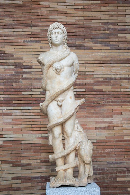 Mithraic Chronos, Museo Nacional de Arte Romano, national museum of Roman art, Merida, Extremadura, Spain, Europe