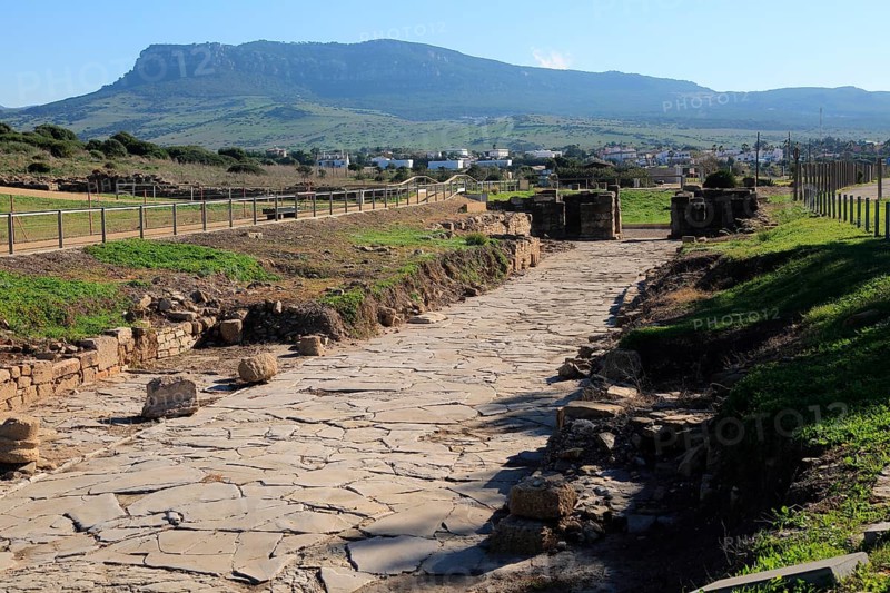 Paved main street in Baelo Claudia Roman site, Cadiz Province, Spain, Europe
