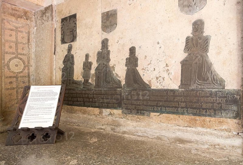 Tomb of Sir Edward Bayntun, two wives and children, chantry chapel Church of Saint Nicholas, Bromham, Wiltshire, England, UK