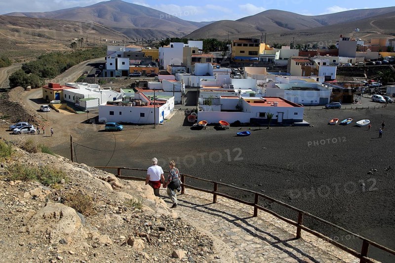 Coast path at coastal village of Ajuy, Fuerteventura, Canary Islands, Spain, Europe