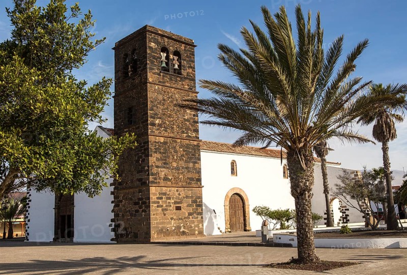 Historic church in village of Oliva, Fuerteventura, Canary Islands, Spain, Europe