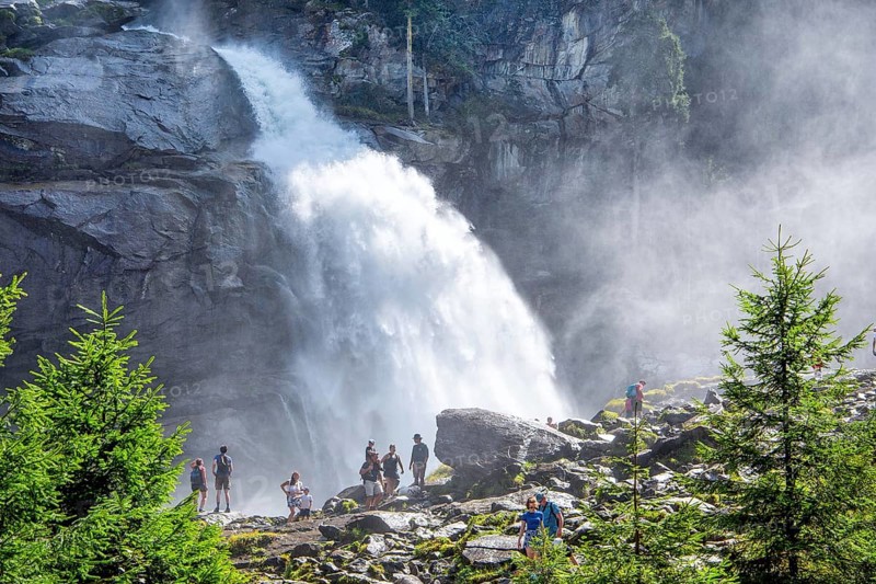 Krimml Waterfalls, the highest in Austria with a drop of 385 metres, Krimml, Krimml Achental, Hohe Tauern National Park, Pinzgau, Salzburg province, Austria, Europe