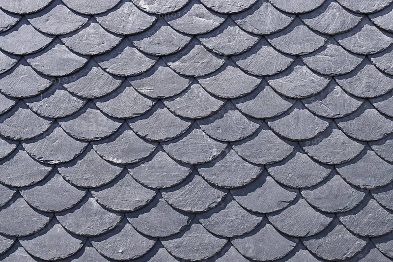 Facade clad with natural slate, covering with special fish scales, Wilnsdorf. North Rhine-Westphalia, Germany, Europe