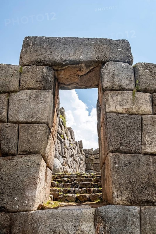 Stone gate, Sacsayhuaman, Cusco, Peru, South America
