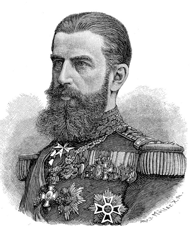Karl Eitel Friedrich Zephyrinus Ludwig von Hohenzollern-Sigmaringen (born 20 April 1839, died 10 October 1914) was from 1866 as Carol I Fuerst and from 1881 King of Romania, Historical, digital reproduction of an original from the 19th century