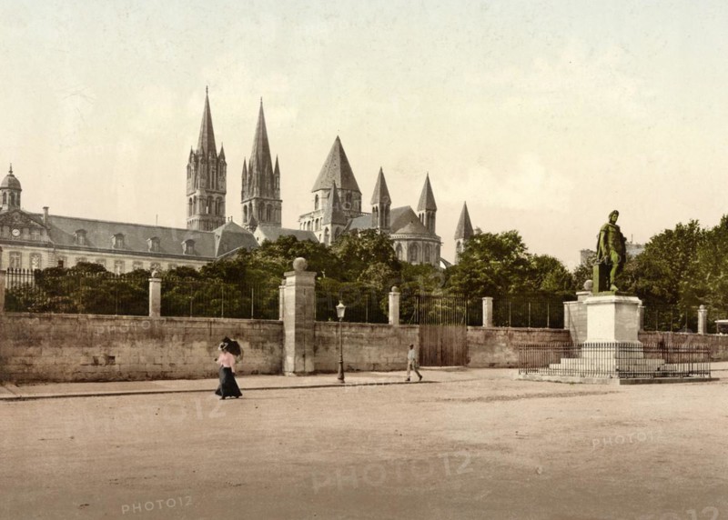 Caen. Abbaye aux Hommes, France, c. 1890, Historic, digitally restored reproduction from a 19th century original, Europe