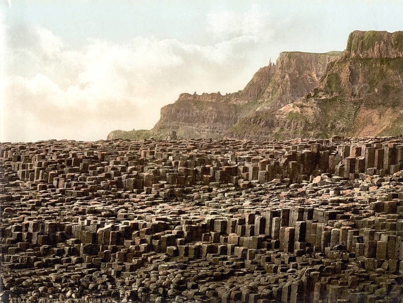 Giant's Causeway, County Antrim, Ireland, Historical, digitally restored reproduction from a 19th century original, Record date not stated, Europe