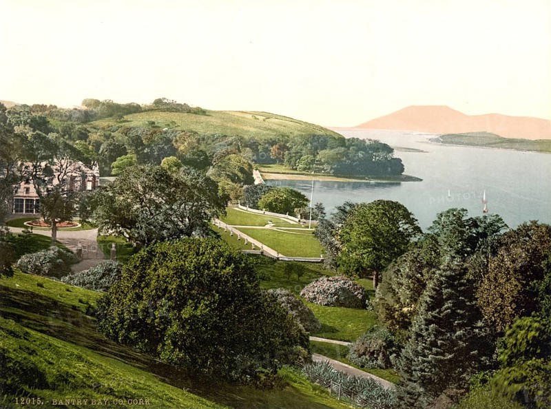 Bantry Bay, in the south-west of Ireland in County Cork, Historic, digitally restored reproduction from a 19th century original, Record date not stated