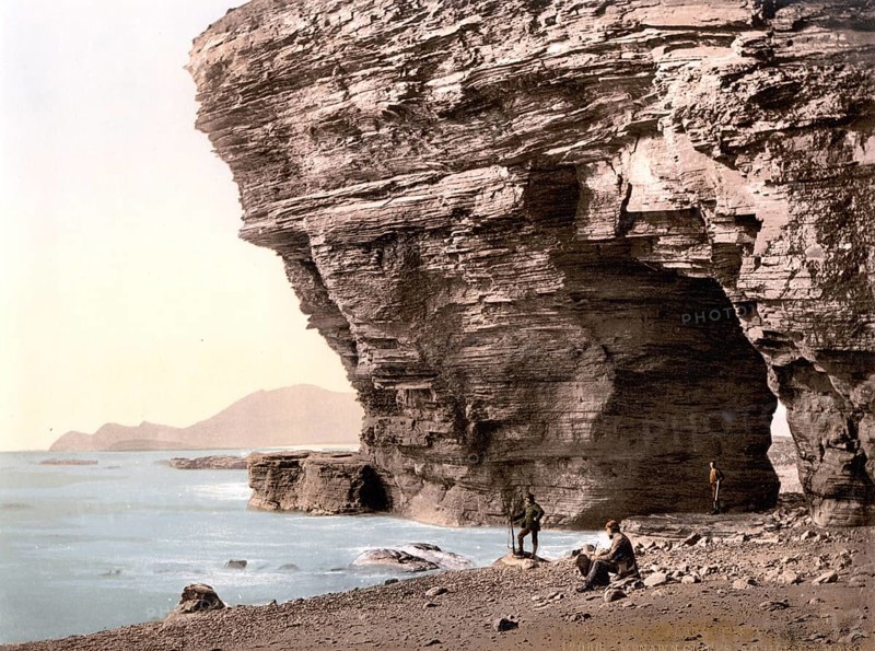 Menawn Cliffs, Achill, County Mayo, Ireland, Historical, digitally restored reproduction from a 19th century original, Record date not stated, Europe