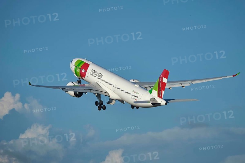 Lisbon, Portugal - September 2, 2023: TAP Air Portugal Airbus A330-941 passenger plane in sky after take off in Humberto Delgado Airport in Lisbon