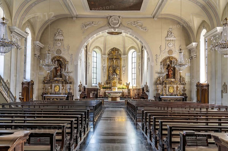 Interior of the Catholic parish church Church of Our Dear Lady in Waldshut-Tiengen, Baden-Württemberg, Germany, Europe