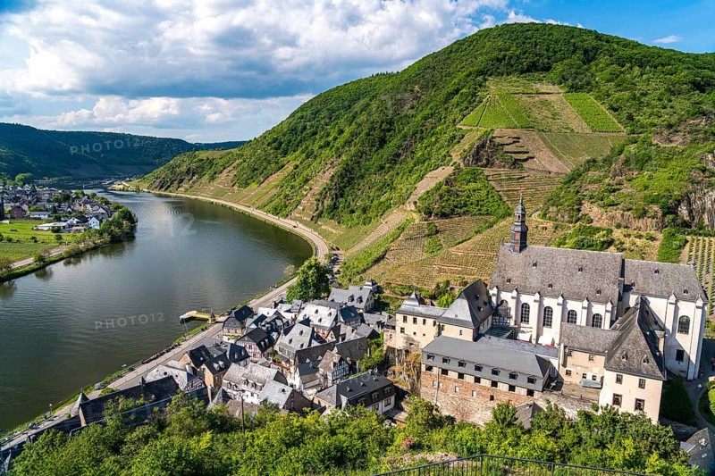 View of Beilstein and the Moselle from Metternich Castle, Rhineland-Palatinate, Germany, Europe