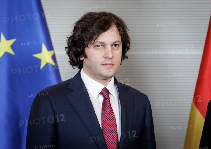 Irakli Kobakhidze, Prime Minister of Georgia, during a visit to Bärbel Bas, President of the Bundestag, in Berlin, 12 April 2024