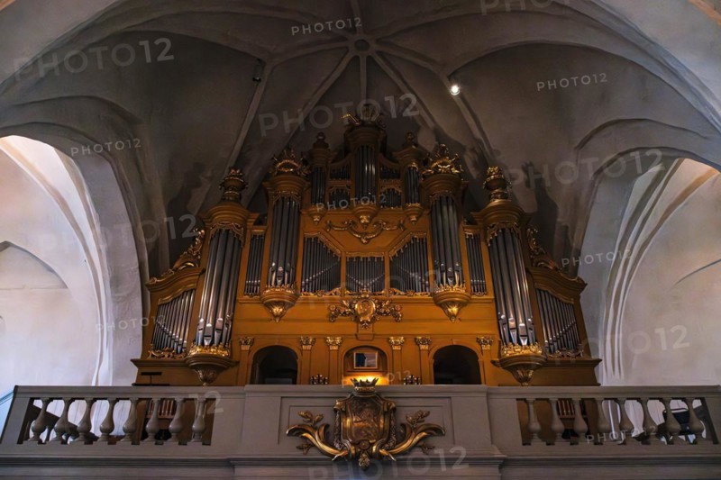 Gallery and organ, Växjö Cathedral, Smaland, Kronobergs län, Sweden, Europe