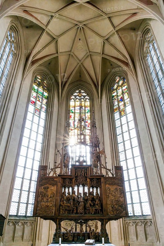 Altar of the Holy Blood by Tilman Riemenschneider, Jakobskirche, Stadtkirche St. Jakob, Rothenburg ob der Tauber, Middle Franconia, Franconia, Bavaria, Germany, Europe