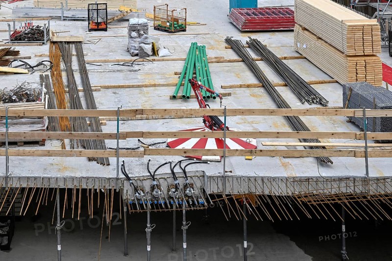 Large construction site for floor formwork