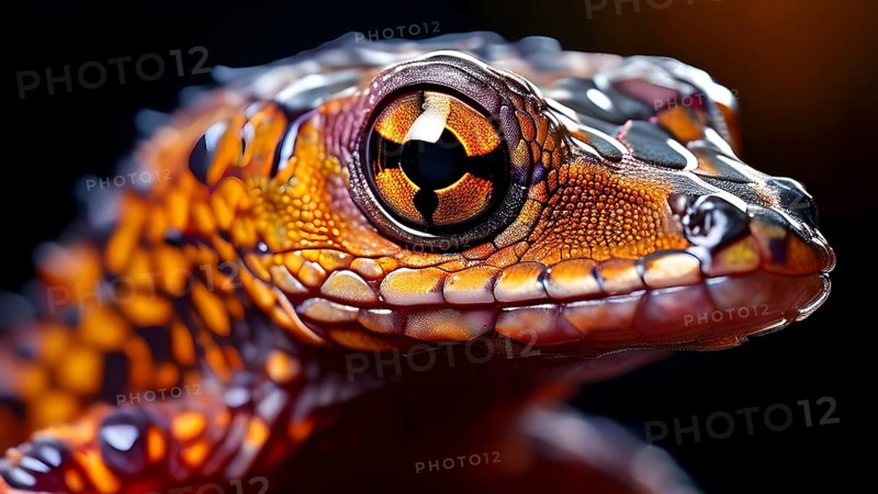 Close up on the wrinkled skin of a salamander with intricate patterns and vibrant hues, AI generated