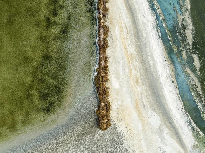 Salt marshes near Sanlúcar de Barrameda. Aerial view. Drone shot. Cádiz province, Andalusia, Spain, Europe