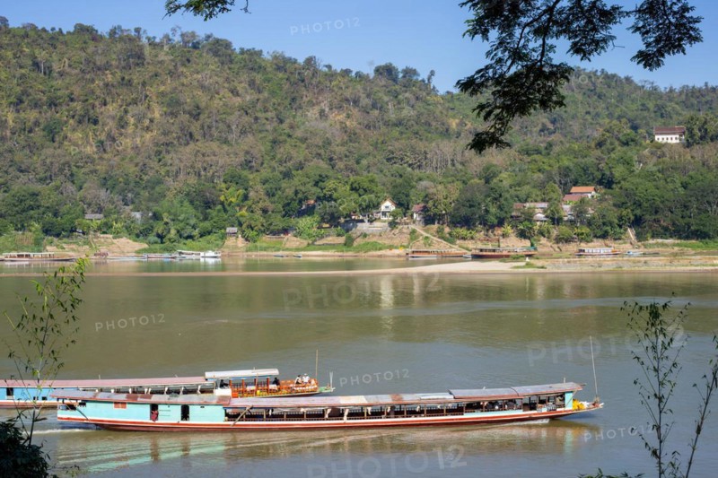 View over the Mekong at Luang Prabang, Luang Prabang province, Laos, Asia
