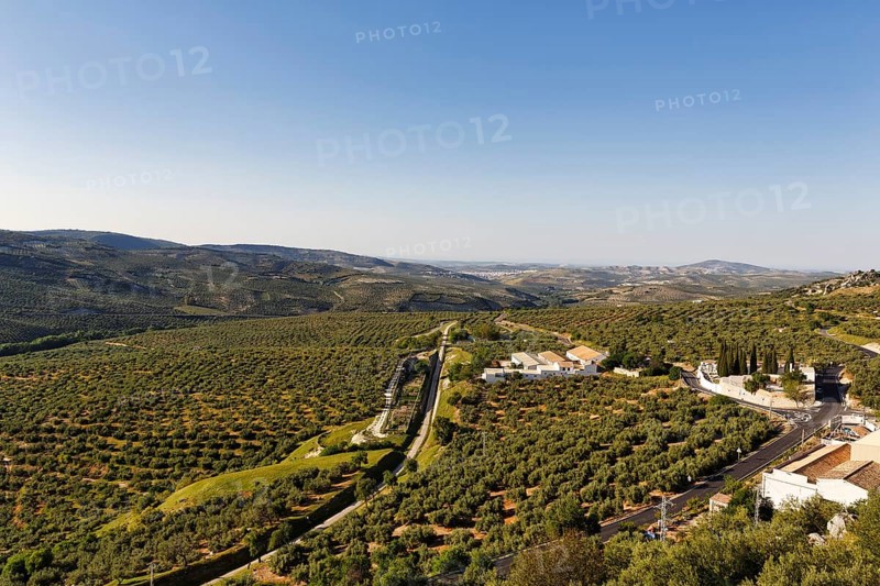 UNESCO Geopark Sierras Subbéticas, nature park Park Sierras Subbeticas, View from above, Viewpoint, Zuheros, Province of Córdoba, Cordoba, Andalusia, Spain, Europe