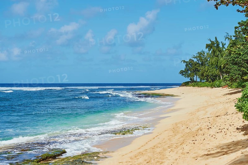 Landsape of the Sunset Beach on Oahu, North Shore, Hawaiian Island Oahu, O?ahu, Hawaii, Aloha State, United States, North America