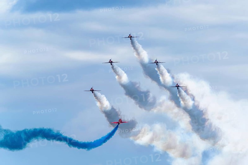 Red Arrows, Royal Air Force Aerobatic Team, Airshow 2024, Teignmouth, Devon, England, United Kingdom, Europe