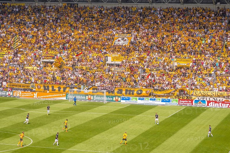 Fanblocks of the Ultras, Glücksgas-Stadion, Dynamo Dresden football stadium, Dresden, Saxony, Germany, Europe