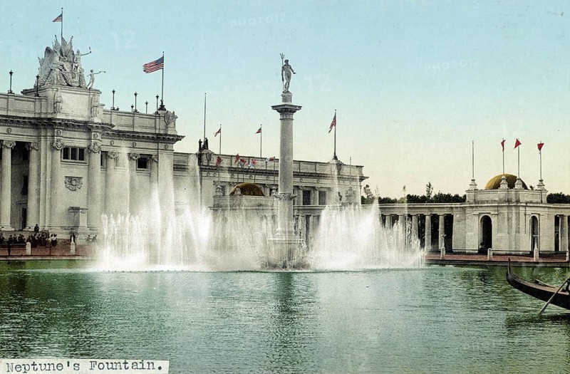 The Trans-Mississippi and International Exposition was a world's fair held in Omaha, Nebraska, from 1 June to 1 November 1898. Neptunes fountain, digitally restored reproduction from a 19th century original, record date not stated, The Trans-Mississippi and International Exposition was a world's fair held in Omaha, from June 1 to November 1 of 1898, Neptunes fountain, digitally restored reproduction from a 19th century original, record date not stated