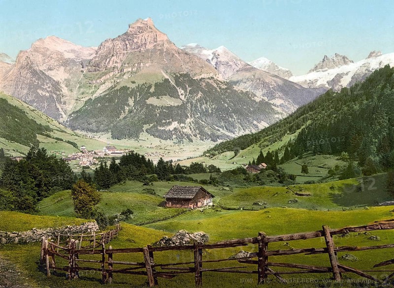 Engelbergertal, Arnialp, Bernese Oberland, Switzerland, Historic, digitally restored reproduction from a 19th century original, Record date not stated, Engelberg Valley, Arni Alp, Bernese Oberland, Switzerland, Historic, digitally restored reproduction from a 19th century original, Record date not stated, Europe