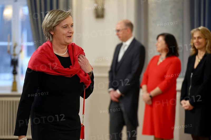 Alda Vanaga Latvia is received by Frank-Walter Steinmeier (President of the Federal Republic of Germany) in front of the Federal President's New Year's Reception at Bellevue Palace, Berlin 14 January 2025