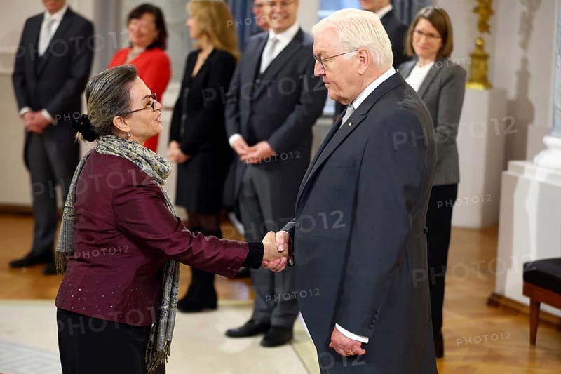 Juana Martinez Gonzales Cuba is received by Frank-Walter Steinmeier (President of the Federal Republic of Germany) in front of the Federal President's New Year's Reception at Bellevue Palace, Berlin 14 January 2025