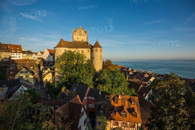 Meersburg Castle, Old Castle, Sunset, Meersburg, Lake Constance, Baden-Württemberg, Germany, Europe