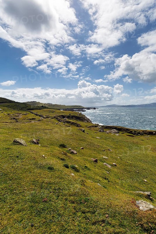 View, coastline, spectacular scenic Atlantic Drive, southern Achill Island, Mayo, Wild Atlantic Way, Atlantic Ocean, Atlantic Ocean, Ireland, Europe