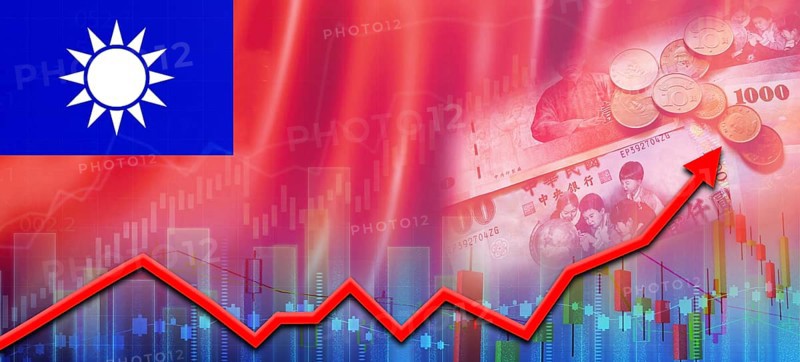 Taiwan financial growth, economic recovery concept. Taiwan economy growth on financial graph