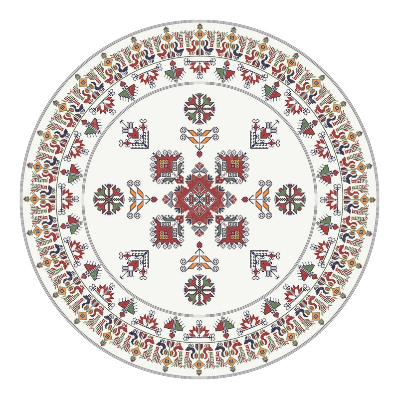 Traditional Bulgarian embroidery design element over white background