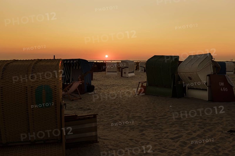Sunset on the beach of Borkum, 19.07.2024