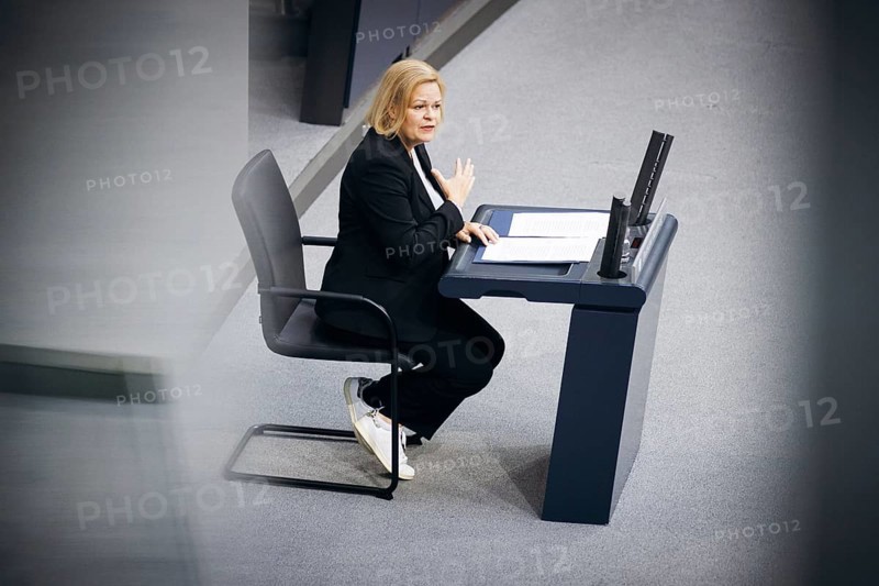 Nancy Faeser (SPD), Federal Minister of the Interior and Home Affairs, recorded during a speech on the topic of internal security in the German Bundestag in Berlin, 12/09/2024
