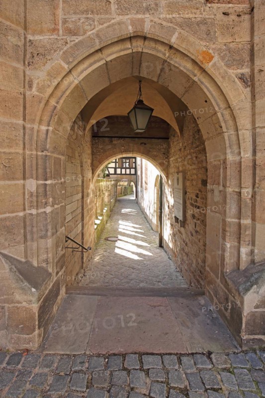 Historic cloister of the collegiate church, Feuchtwangen, Middle Franconia, Franconia, Bavaria, Germany, Europe