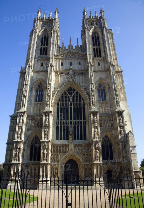 Frontage of Beverley Minster church, Beverley, Yorkshire, England, United Kingdom, Europe