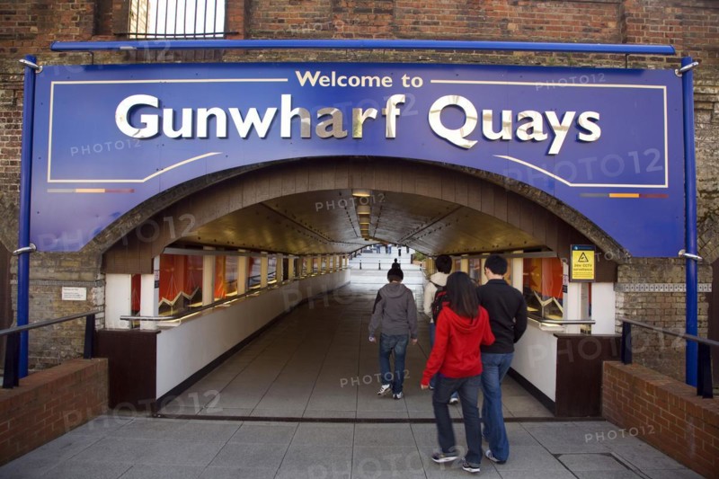 Tunnel into Gunwharf Quays development, Portsmouth, Hampshire, England, United Kingdom, Europe