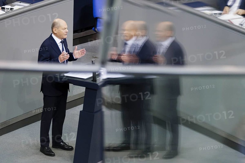 Olaf Scholz (SPD), Federal Chancellor, at the government statement in the German Bundestag, Berlin, 13 November 2024