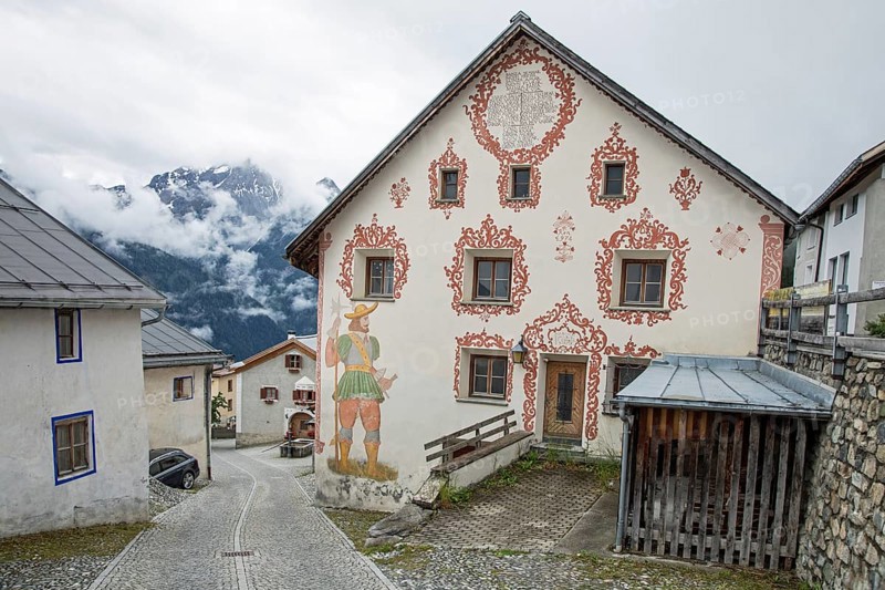 Tschlin is a village in the Swiss Lower Engadine, Graubünden, Switzerland, Europe