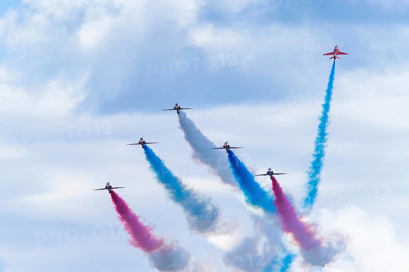 Red Arrows, Royal Air Force Aerobatic Team, Airshow 2024, Teignmouth, Devon, England, United Kingdom, Europe